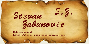 Stevan Zabunović vizit kartica
